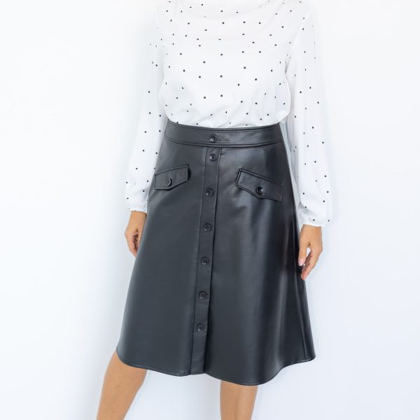Liverpool long vegan leather skirt